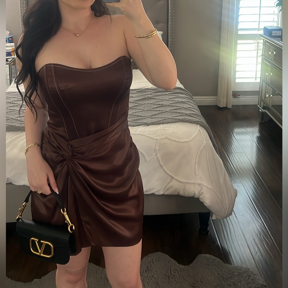 Zara Women's Mini Dress in Rich Brown